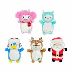 Squishmallow 10 Inch Christmas Hug Mees Set Of 5 - Brina, Yollie, Puff, Dawn, Nick